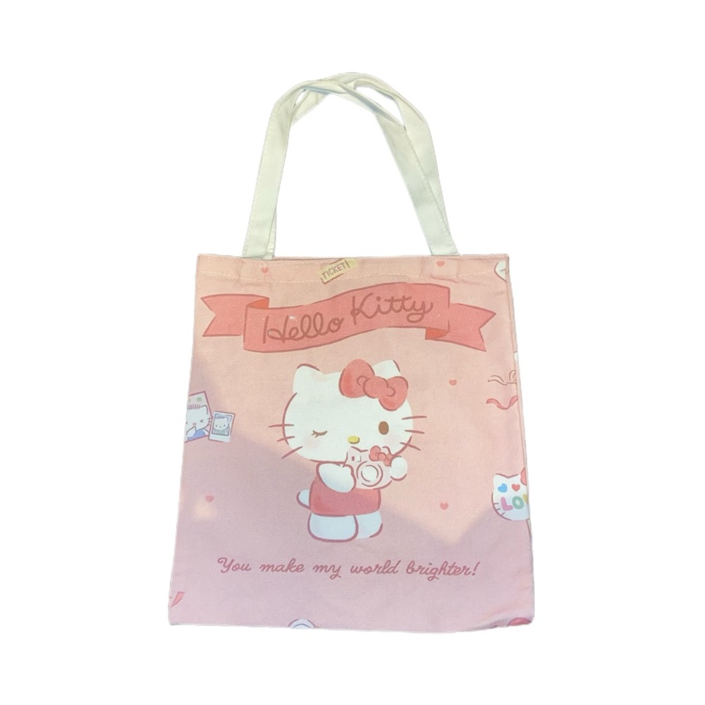 Hello kitty canvas tote bag